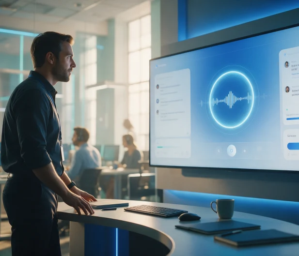AI voice agent conducting natural human-like conversations for call center automation