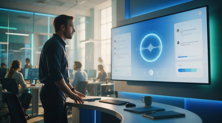 AI voice agent conducting natural human-like conversations for call center automation
